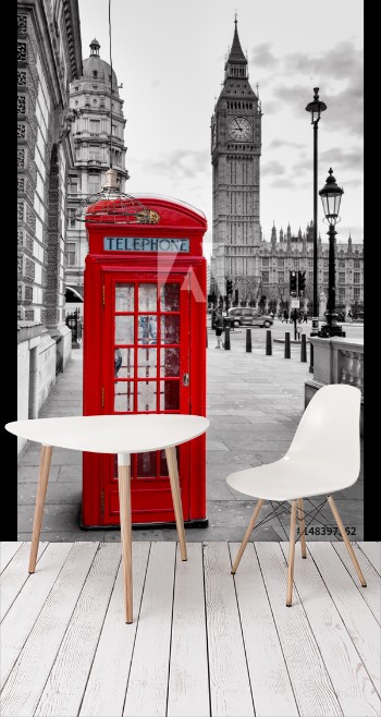 Picture of London Telephone Booth and Big Ben